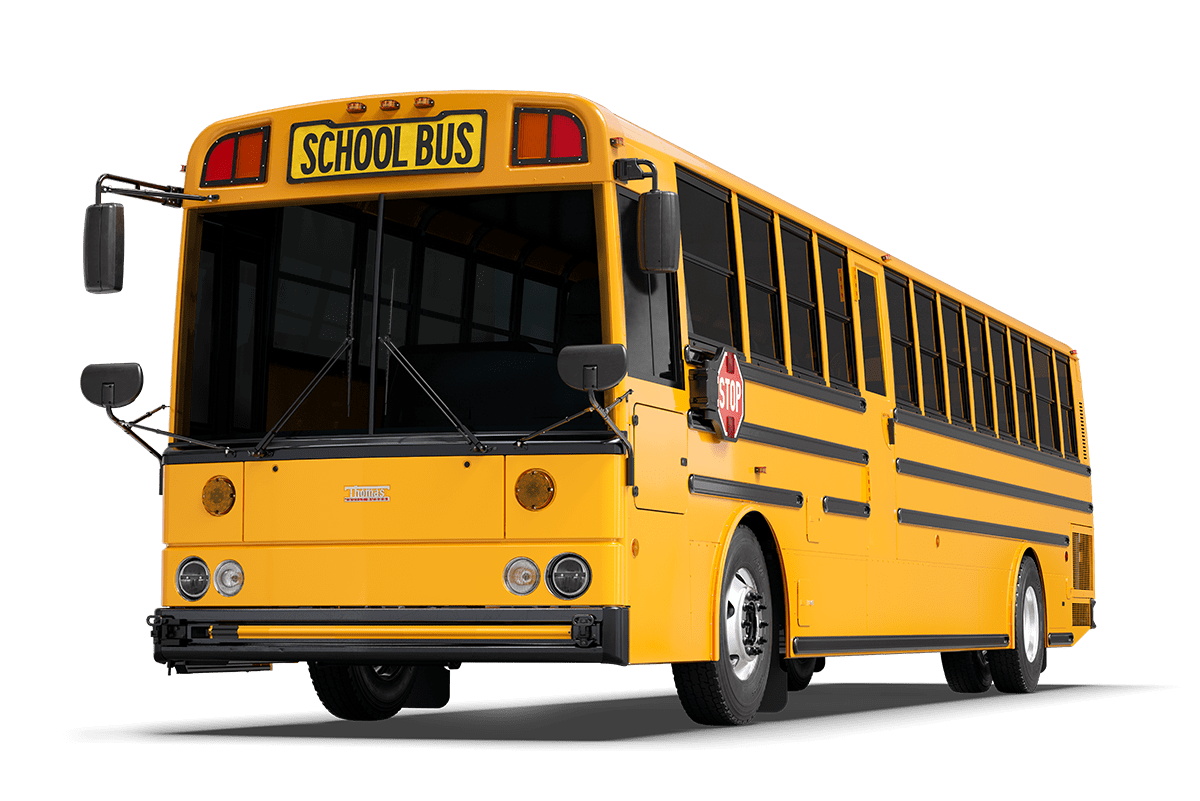 Transit bus driver side view