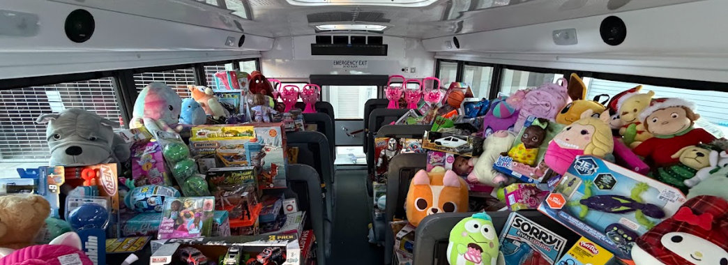 Bus filled with toys